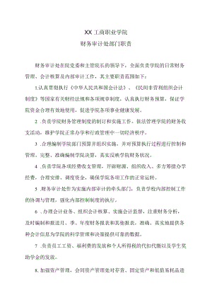 XX工商职业学院财务审计处部门职责.docx
