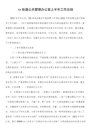 xx街道公共管理办公室上半工作总结.docx