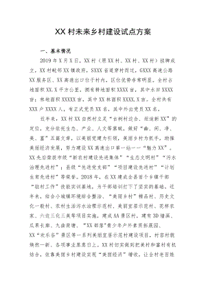 XX村未来乡村建设试点方案.docx