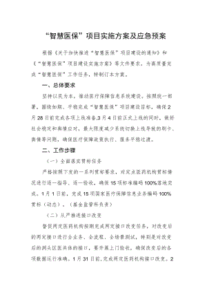 “智慧医保”项目实施方案及应急预案.docx