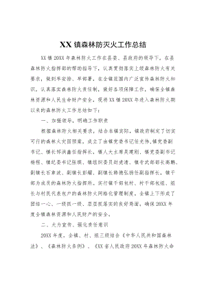 XX镇森林防灭火工作总结.docx