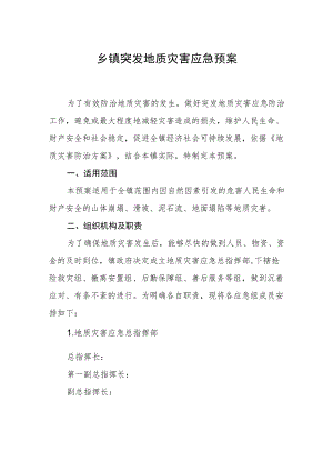 乡镇突发地质灾害应急预案.docx