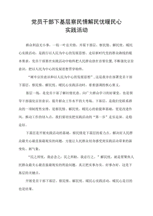 党员干部下基层察民情解民忧暖民心实践活动.docx