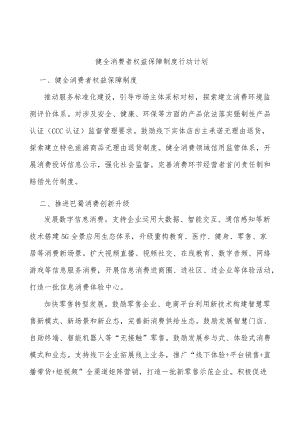 健全消费者权益保障制度行动计划.docx