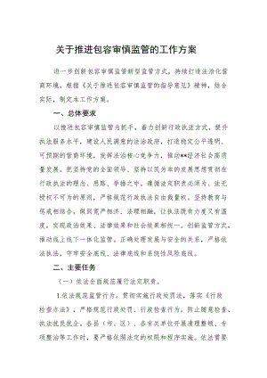 关于推进包容审慎监管的工作方案.docx