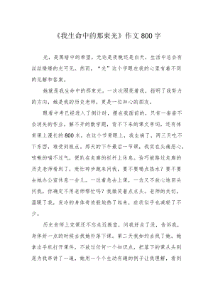 《我生命中的那束光》作文800字.docx