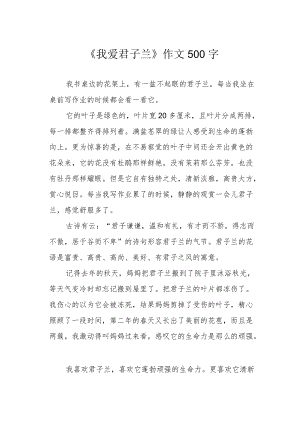 《我爱君子兰》作文500字.docx