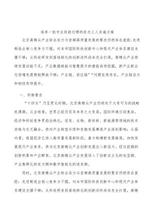 培养一批专业技能过硬的技术工人实施方案.docx