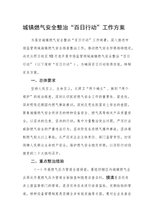 城镇燃气安全整治“百日行动”工作方案.docx