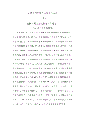 (2篇)查摆问题及整改措施工作总结.docx