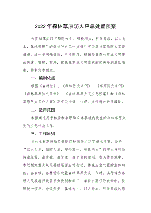 2022森林草原防火应急处置预案.docx