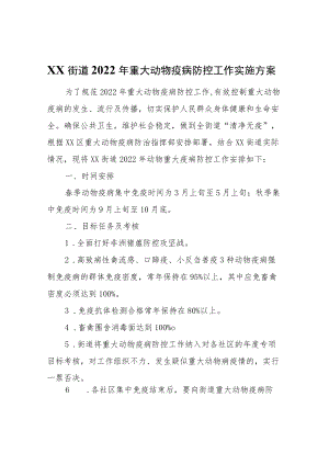 XX街道2022年重大动物疫病防控工作实施方案.docx