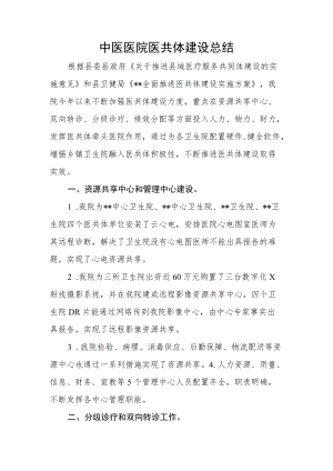 中医院医共体建设总结.docx