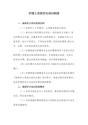 2022《医院护理人员规范化培训制度》.docx
