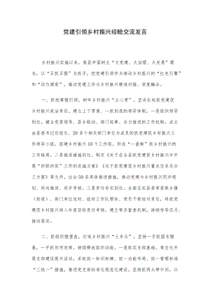 党建引领乡村振兴经验交流发言.docx