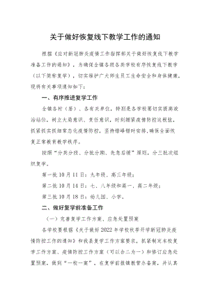 关于做好恢复线下教学工作的通知.docx