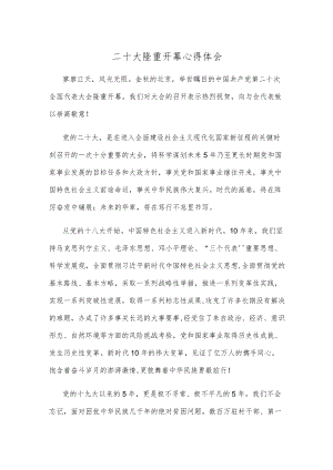 二十大隆重开幕心得体会.docx