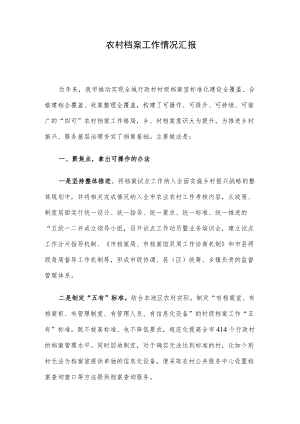 农村档案工作情况汇报.docx