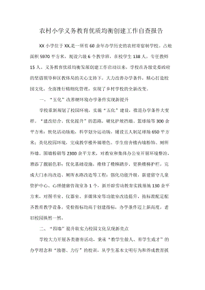 农村小学义务教育优质均衡创建工作自查报告.docx