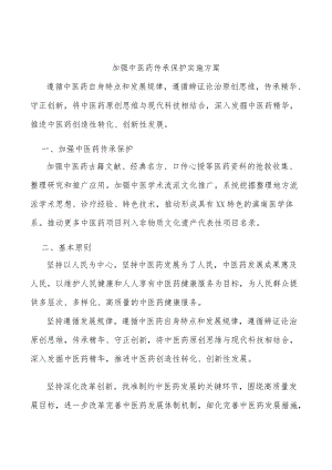 加强中医药传承保护实施方案.docx
