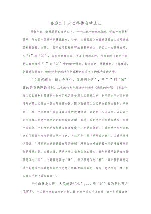 喜迎二十大心得体会精选三.docx