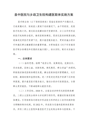 县中医院与乡政卫生院构建医联体实施方案.docx