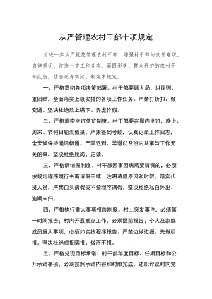 从严管理农村干部十项规定.docx