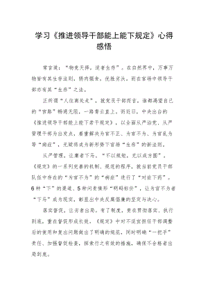 学习《推进领导干部能上能下规定》心得感悟.docx