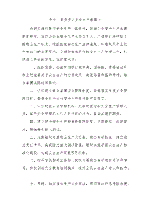 企业主要负责人安全生产承诺书.docx