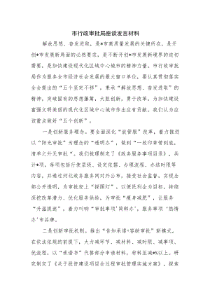 市行政审批局座谈发言材料.docx