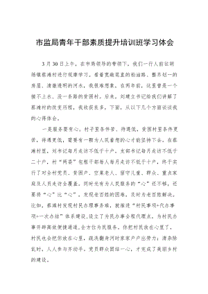 市监局青年干部素质提升培训班学习体会.docx