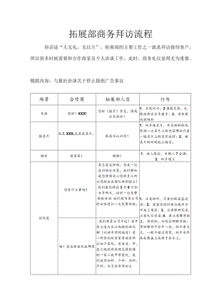 妇产医院拓展部商务拜访流程.docx