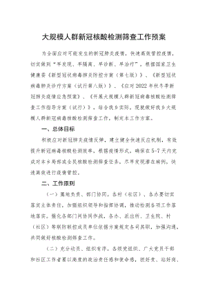 大规模人群新冠核酸检测筛查工作预案.docx