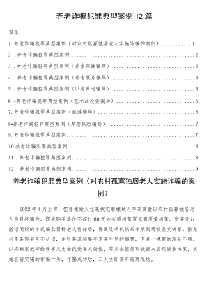 养老诈骗犯罪典型案例12篇.docx