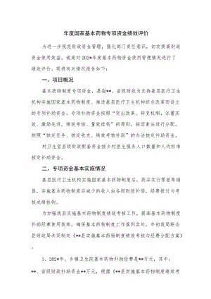 国家基本药物专项资金绩效评价.docx