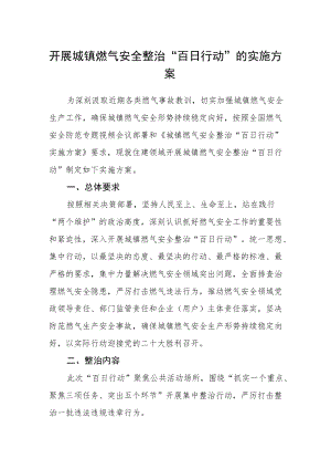 开展城镇燃气安全整治“百日行动”的实施方案.docx