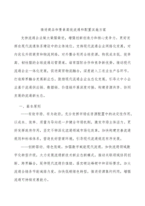 推进商品和要素高效流通和配置实施方案.docx