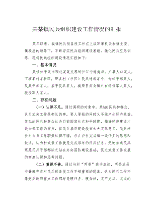 某某镇民兵组织建设工作情况的汇报.docx