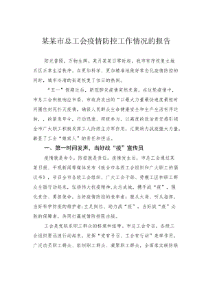 某某市总工会疫情防控工作情况的报告.docx