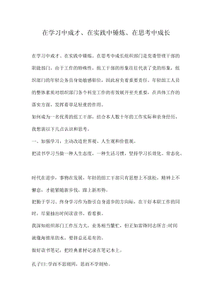 在学习中成才、在实践中锤炼、在思考中成长.docx
