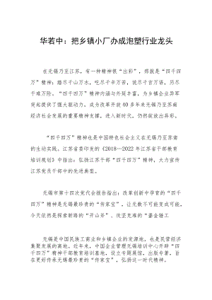 华若中：把乡镇小厂办成泡塑行业龙头.docx