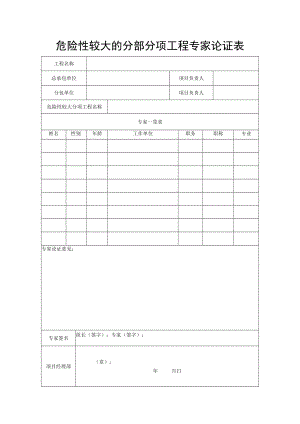 危险性较大的分部分项工程专家论证表.docx