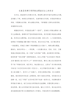 在基层党建引领网格治理座谈会上的发言.docx