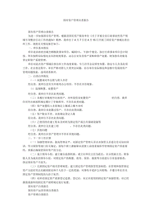 国有资产管理自查报告.docx