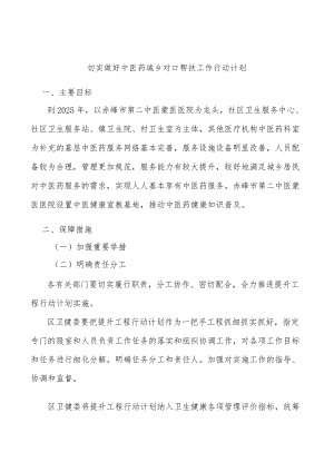 切实做好中医药城乡对口帮扶工作行动计划.docx
