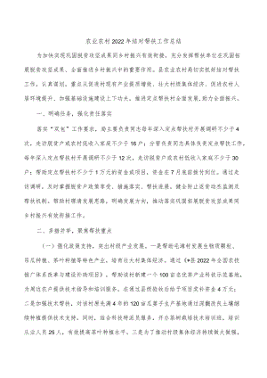 农业农村2022年结对帮扶工作总结.docx