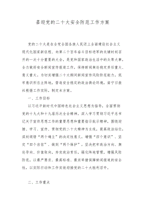 喜迎党的二十大安全防范工作方案.docx