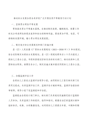 推动妇女发展各级各类学校广泛开展性别平等教育行动计划.docx