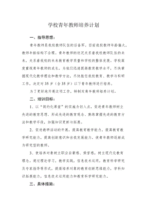 学校青年教师培养计划.docx