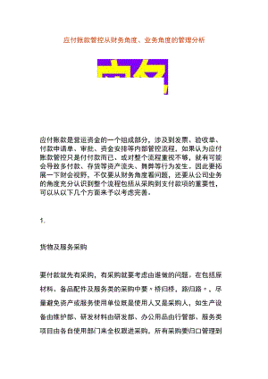 应付账款管控从财务角度、业务角度的管理分析.docx
